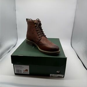 Barbour Men's Brown Leather Lace-Up Boots